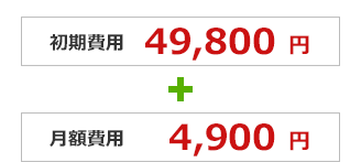 標準パック、初期費用49800円、月額費用4900円