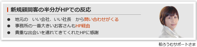 新規顧問客の半分がHPでの反応