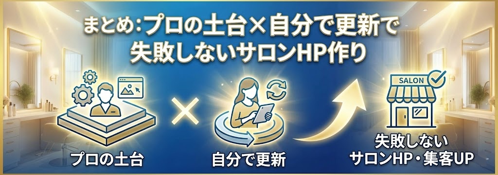 まとめ：プロの土台×自分で更新で失敗しないサロンHP作り