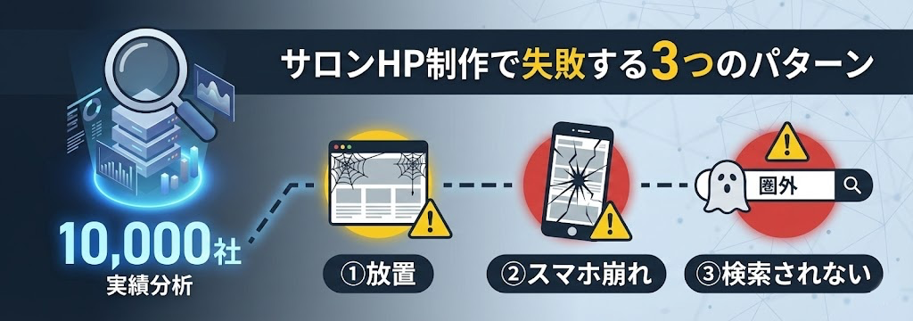 【10,000社の実績から分析】サロンHP制作で失敗する３つのパターン