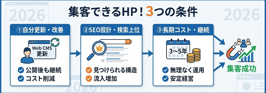 集客できるホームページに共通する３つの条件とは？