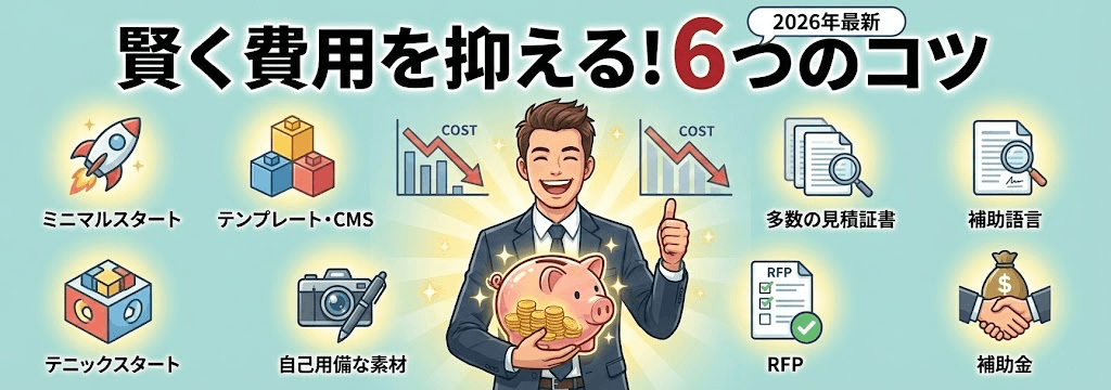 ホームページ作成費用を賢く安く抑える６つのコツ