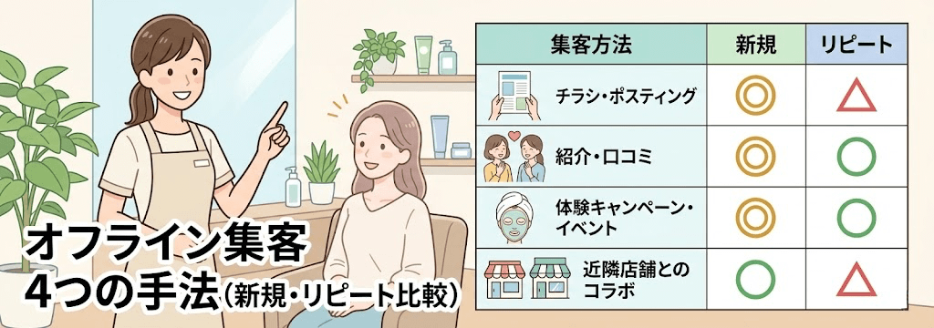 エステの集客方法【オフライン編】４選