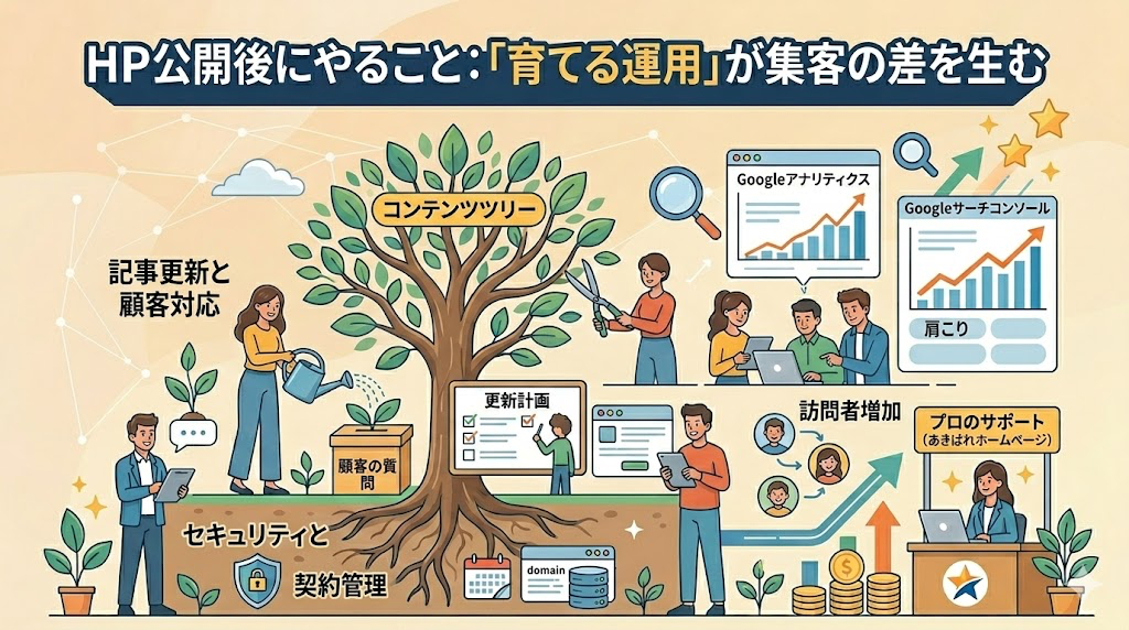 HP公開後にやること：「育てる運用」が集客の差を生む