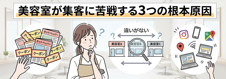美容室(美容院)が集客に苦戦する3つの根本原因