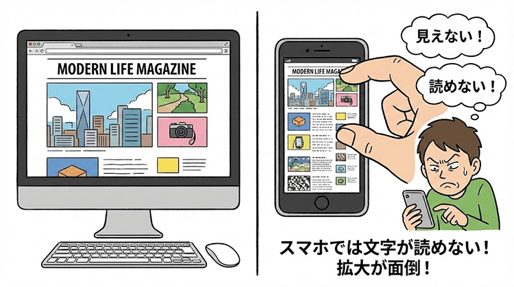 画面サイズが小さい