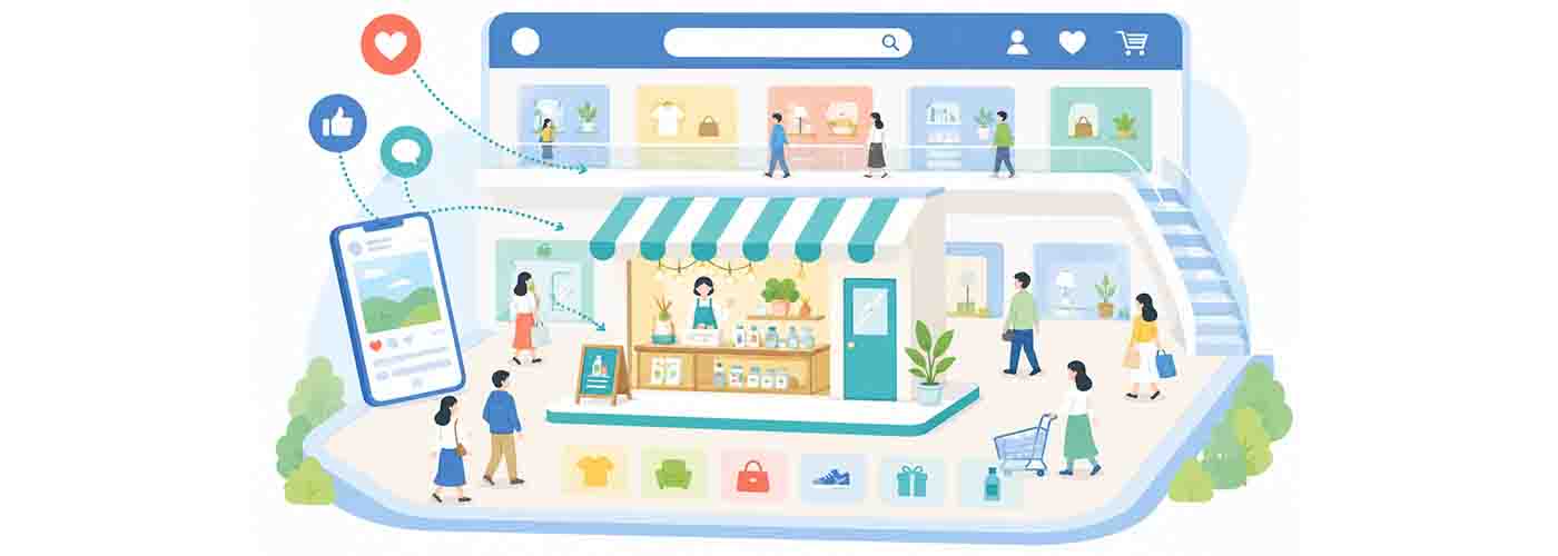 ポータルサイトやSNSという借りた場所に出店するイメージ