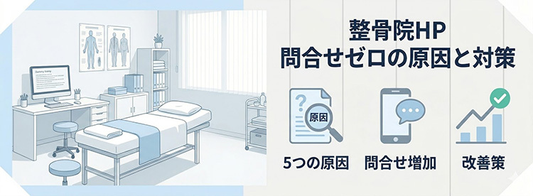 整骨院のホームページから問合せが来ない原因と対策を解説するイメージ