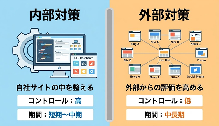 外部対策と内部対策の違い【比較表でわかる】