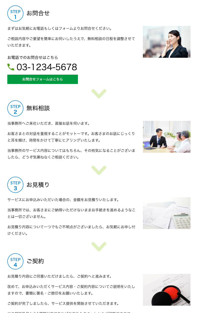 サービスの流れの作成サンプル