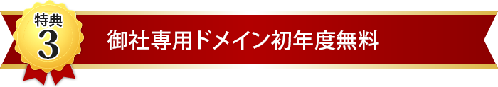 御社専用ドメイン初年度無料