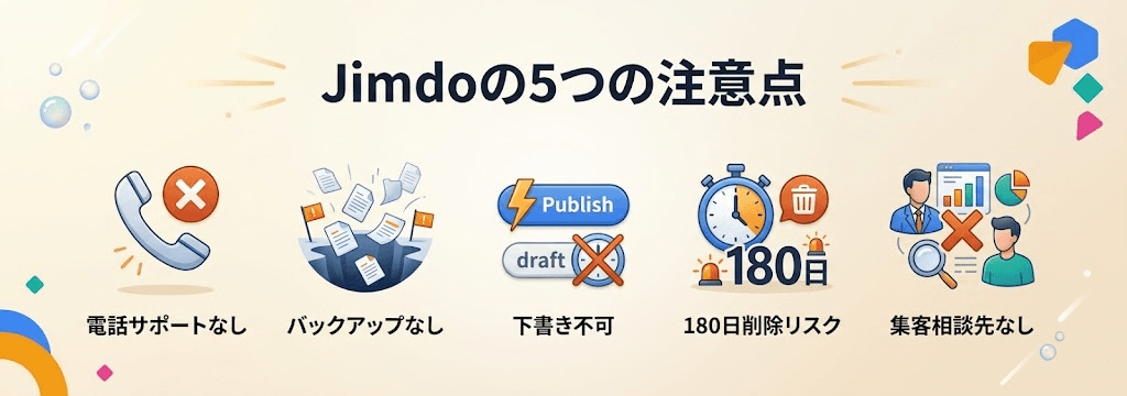 ジンドゥー（Jimdo）のデメリットとは？失敗を防ぐ５つの注意点