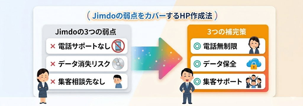 ジンドゥー（Jimdo）の弱点をカバーするホームページ作成法