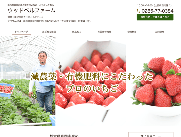 贈答用いちご・とちあいかなら　ウッドベルファーム